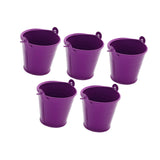 Maxbell 5x Galvanized Metal Buckets Container Rustic Party Favors Sturdy Ice Buckets Purple