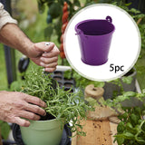 Maxbell 5x Galvanized Metal Buckets Container Rustic Party Favors Sturdy Ice Buckets Purple