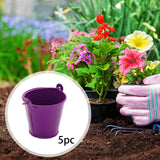 Maxbell 5x Galvanized Metal Buckets Container Rustic Party Favors Sturdy Ice Buckets Purple