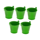Maxbell 5x Galvanized Metal Buckets Container Rustic Party Favors Sturdy Ice Buckets Green