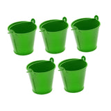 Maxbell 5x Galvanized Metal Buckets Container Rustic Party Favors Sturdy Ice Buckets Green