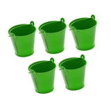 Maxbell 5x Galvanized Metal Buckets Container Rustic Party Favors Sturdy Ice Buckets Green