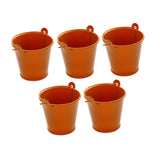 Maxbell 5x Galvanized Metal Buckets Container Rustic Party Favors Sturdy Ice Buckets Orange