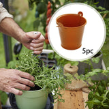 Maxbell 5x Galvanized Metal Buckets Container Rustic Party Favors Sturdy Ice Buckets Orange