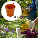 Maxbell 5x Galvanized Metal Buckets Container Rustic Party Favors Sturdy Ice Buckets Orange