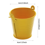 Maxbell 5x Galvanized Metal Buckets Container Rustic Party Favors Sturdy Ice Buckets Yellow
