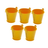 Maxbell 5x Galvanized Metal Buckets Container Rustic Party Favors Sturdy Ice Buckets Yellow