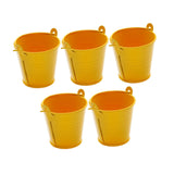 Maxbell 5x Galvanized Metal Buckets Container Rustic Party Favors Sturdy Ice Buckets Yellow