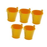 Maxbell 5x Galvanized Metal Buckets Container Rustic Party Favors Sturdy Ice Buckets Yellow