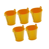 Maxbell 5x Galvanized Metal Buckets Container Rustic Party Favors Sturdy Ice Buckets Yellow