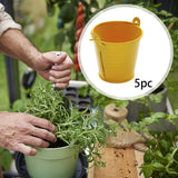 Maxbell 5x Galvanized Metal Buckets Container Rustic Party Favors Sturdy Ice Buckets Yellow