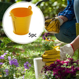 Maxbell 5x Galvanized Metal Buckets Container Rustic Party Favors Sturdy Ice Buckets Yellow