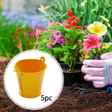 Maxbell 5x Galvanized Metal Buckets Container Rustic Party Favors Sturdy Ice Buckets Yellow