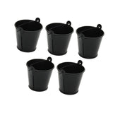Maxbell 5x Galvanized Metal Buckets Container Rustic Party Favors Sturdy Ice Buckets Black