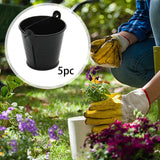 Maxbell 5x Galvanized Metal Buckets Container Rustic Party Favors Sturdy Ice Buckets Black