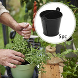 Maxbell 5x Galvanized Metal Buckets Container Rustic Party Favors Sturdy Ice Buckets Black