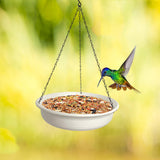 Maxbell Bird Feeder Dish with Chain Hanging Bird Bath for Outside Parrot Hummingbird