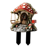 Maxbell Yard Garden Stake Acrylic Mushroom House Yard Sign for Flower Bed Lawn Patio