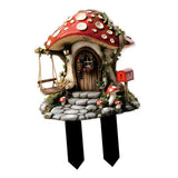 Maxbell Yard Garden Stake Acrylic Mushroom House Yard Sign for Flower Bed Lawn Patio