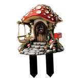 Maxbell Yard Garden Stake Acrylic Mushroom House Yard Sign for Flower Bed Lawn Patio