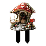 Maxbell Yard Garden Stake Acrylic Mushroom House Yard Sign for Flower Bed Lawn Patio