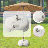 Maxbell Patio Umbrella Base Windproof Water/Sand Filled for Yard Summer Beach Market white