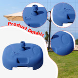 Maxbell Patio Umbrella Base Windproof Water/Sand Filled for Yard Summer Beach Market blue