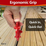 Maxbell Deck Spacer Tool Portable Deck Board Gap Tool for Hardwood PVC Decking Board Red 6 Pieces