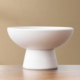 Maxbell Round Ceramic Flowerpot Floral Accessory for Indoor Outdoor TV Cabinet Patio White