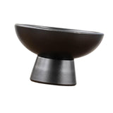 Maxbell Round Ceramic Flowerpot Floral Accessory for Indoor Outdoor TV Cabinet Patio Black