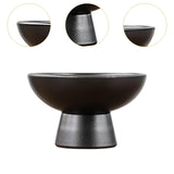 Maxbell Round Ceramic Flowerpot Floral Accessory for Indoor Outdoor TV Cabinet Patio Black