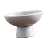 Maxbell Round Ceramic Flowerpot Floral Accessory for Indoor Outdoor TV Cabinet Patio Gray