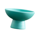 Maxbell Round Ceramic Flowerpot Floral Accessory for Indoor Outdoor TV Cabinet Patio Blue