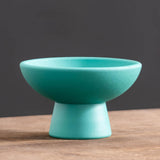 Maxbell Round Ceramic Flowerpot Floral Accessory for Indoor Outdoor TV Cabinet Patio Blue