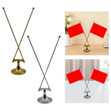 Maxbell Tabletop Flag Holder Metal Flag Stand for Office Meeting Ceremonial Settings Gold