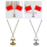 Maxbell Tabletop Flag Holder Metal Flag Stand for Office Meeting Ceremonial Settings Gold