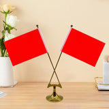 Maxbell Tabletop Flag Holder Metal Flag Stand for Office Meeting Ceremonial Settings Gold