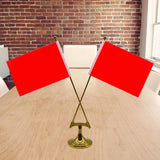 Maxbell Tabletop Flag Holder Metal Flag Stand for Office Meeting Ceremonial Settings Gold