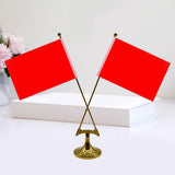 Maxbell Tabletop Flag Holder Metal Flag Stand for Office Meeting Ceremonial Settings Gold