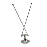 Maxbell Tabletop Flag Holder Metal Flag Stand for Office Meeting Ceremonial Settings Silver