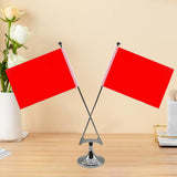Maxbell Tabletop Flag Holder Metal Flag Stand for Office Meeting Ceremonial Settings Silver