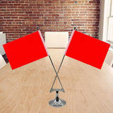 Maxbell Tabletop Flag Holder Metal Flag Stand for Office Meeting Ceremonial Settings Silver
