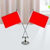 Maxbell Tabletop Flag Holder Metal Flag Stand for Office Meeting Ceremonial Settings Silver