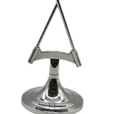 Maxbell Tabletop Flag Holder Metal Flag Stand for Office Meeting Ceremonial Settings Silver