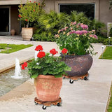 Maxbell Potted Plant Rolling Stand Plant Dolly Round 30x7.8cm for Patio Yard or Deck