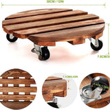 Maxbell Potted Plant Rolling Stand Plant Dolly Round 30x7.8cm for Patio Yard or Deck