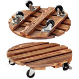 Maxbell Potted Plant Rolling Stand Plant Dolly Round 30x7.8cm for Patio Yard or Deck