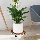 Maxbell Potted Plant Rolling Stand Plant Dolly Round 30x7.8cm for Patio Yard or Deck