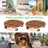 Maxbell Potted Plant Rolling Stand Plant Dolly Round 30x7.8cm for Patio Yard or Deck