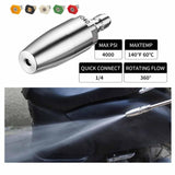 Maxbell Turbo Nozzle Sturdy Car Wash Rust Removal Tool for Driveway Garden Household Nozzle with 5 tips